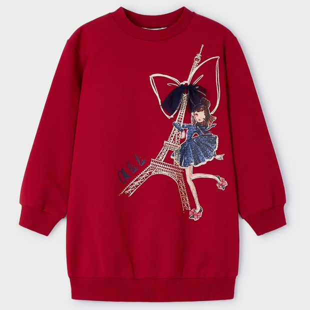 Mayoral Printed Dress - Guinda