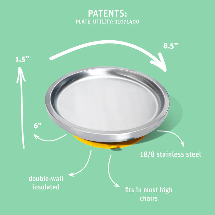 Avanchy Stainless Steel Silicone Round Open Plate - Blue