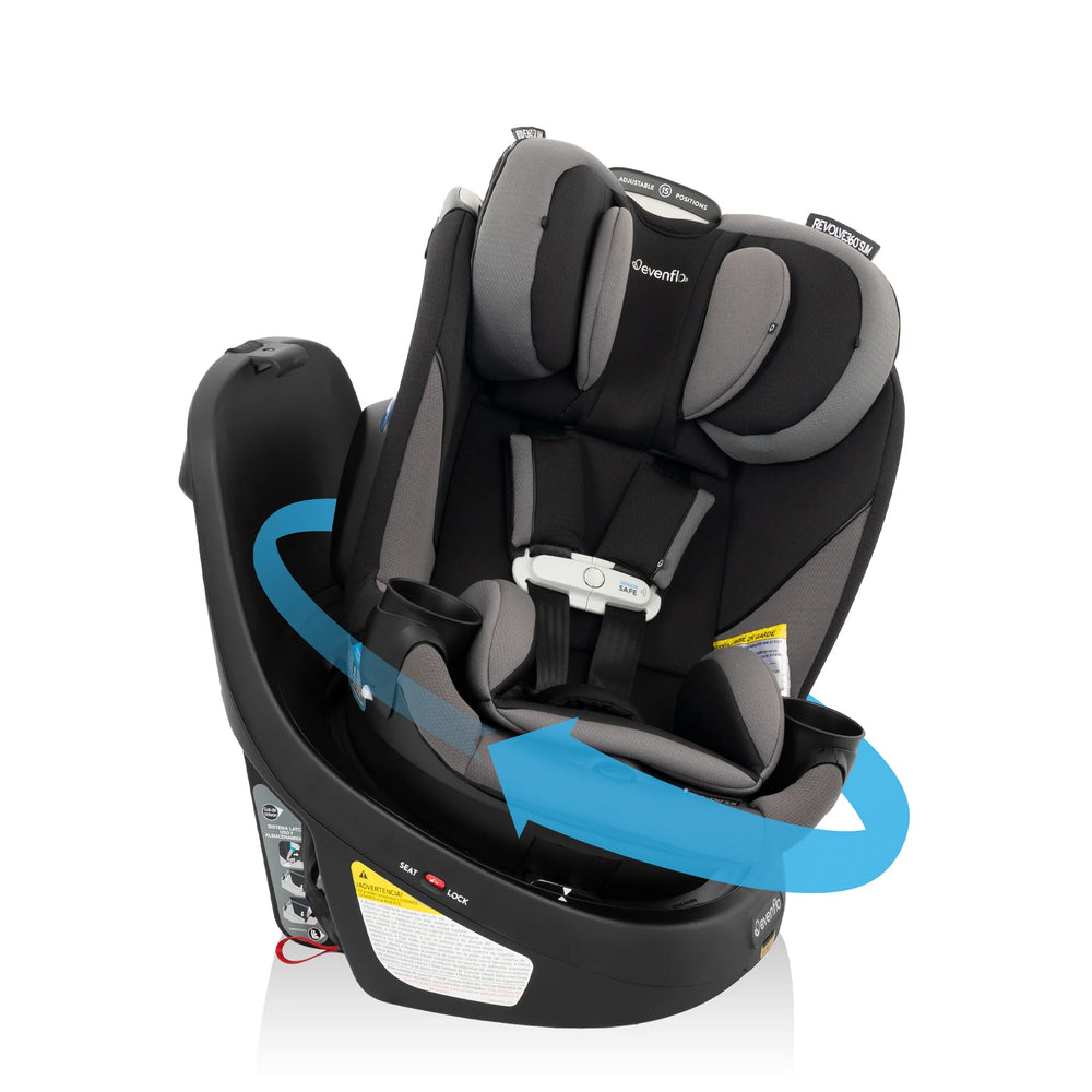 Evenflo GOLD Revolve360 Slim 2-in-1 Rotational Convertible Car Seat w/ Sensorsafe - Obsidian CS260112450C