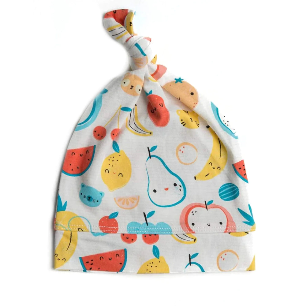 Loulou Lollipop Top Knot Beanie - Cutie Fruits 0-6M