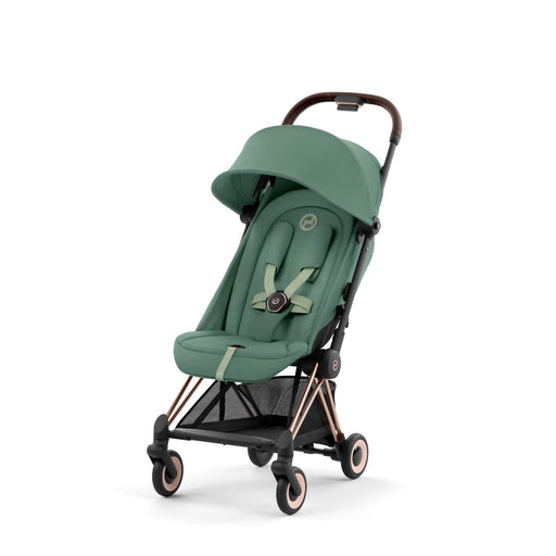 Cybex Coya Ultra-compact Stroller Rosegold Frame - Leaf Green