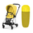 Cybex Mios3 - Chrome Black w/ Mustard Yellow Seat + Matching Footmuff