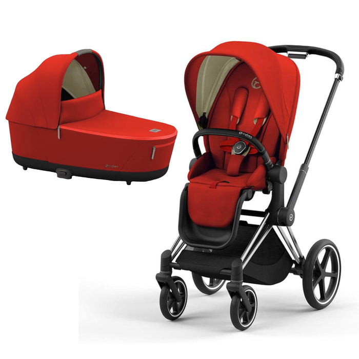 Cybex Priam4 - Chrome Black w/ Autumn Gold w/ Free Bassinet