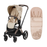 Cybex Priam4 - Rose Gold w/ Simply Flowers Beige Seat + Matching Footmuff