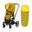 Cybex Priam4 - Chrome Black w/ Mustard Yellow Seat + Matching Footmuff
