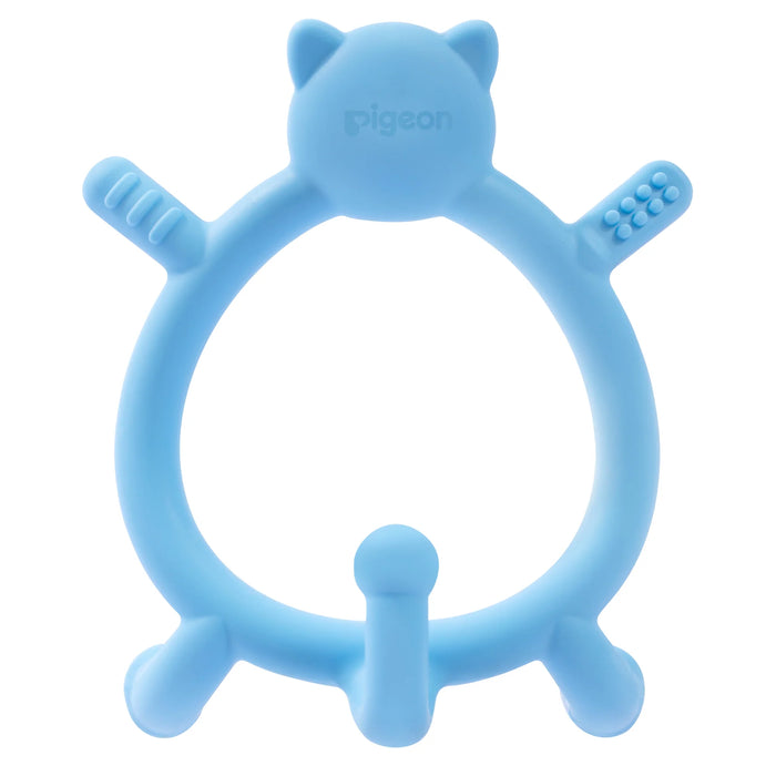 Pigeon Cat Silicone Teether for Sipping - Blue