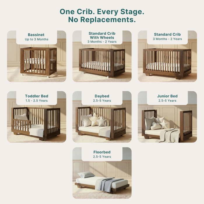 Dadada Spirit 8-in-1 Convertible Crib - Walnut
