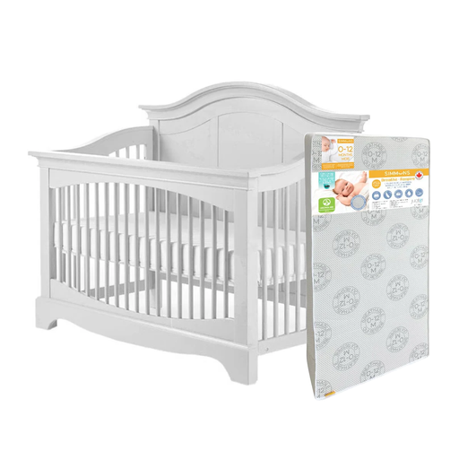 Pali 9800 Enna Crib + Simmons Breathe Mattress - Vintage White