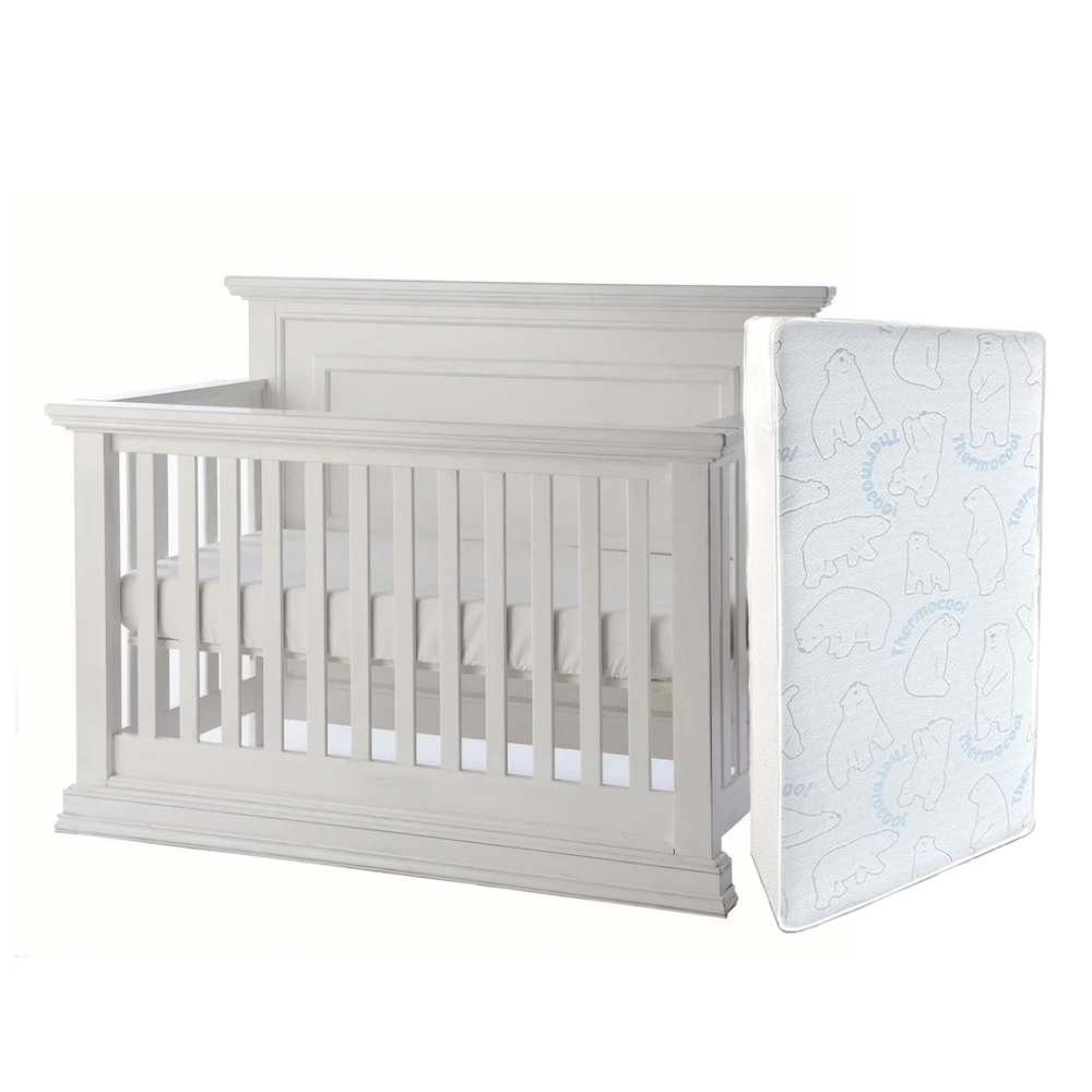 Pali 2100 Modena Crib + Simmons Fresh Mattress - Vintage White