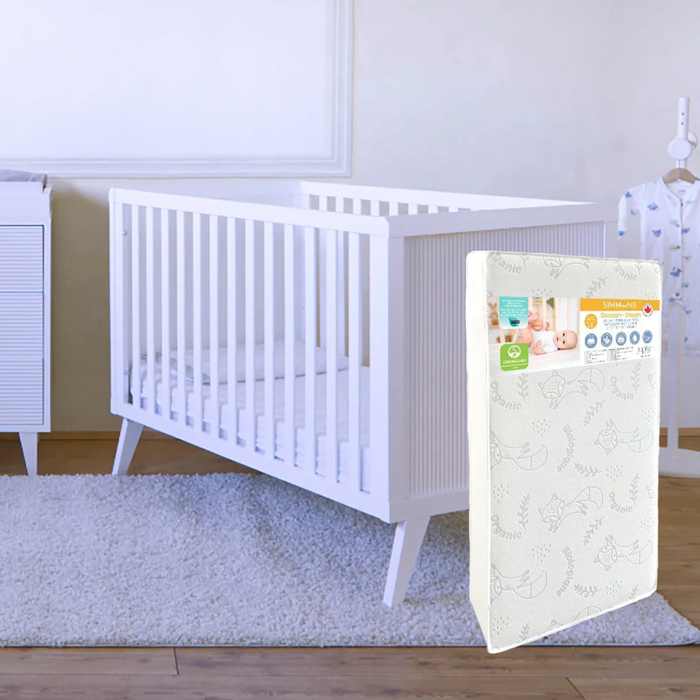 Pali 21106 Milano Crib + Simmons Cocoon Mattress - White