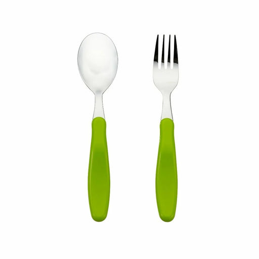 Innobaby Grip Toddler Spoon/Fork Set w Case- Green