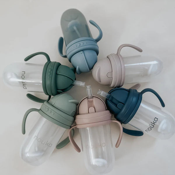 Nouka Non-Spill Weighted Straw Cup 9oz - Soft Blush 6M+