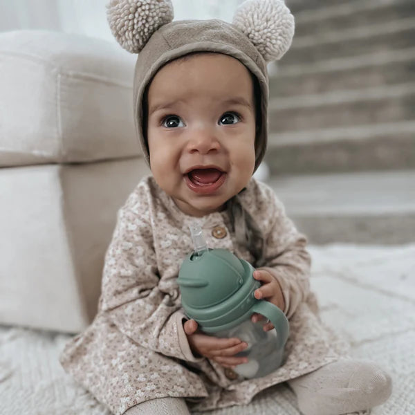 Nouka Non-Spill Weighted Straw Cup 9oz - Soft Blush 6M+