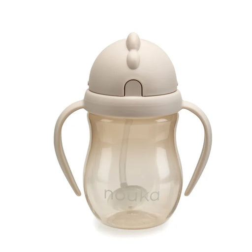 Nouka Non-Spill Weighted Straw Cup 8oz - Soft Sand