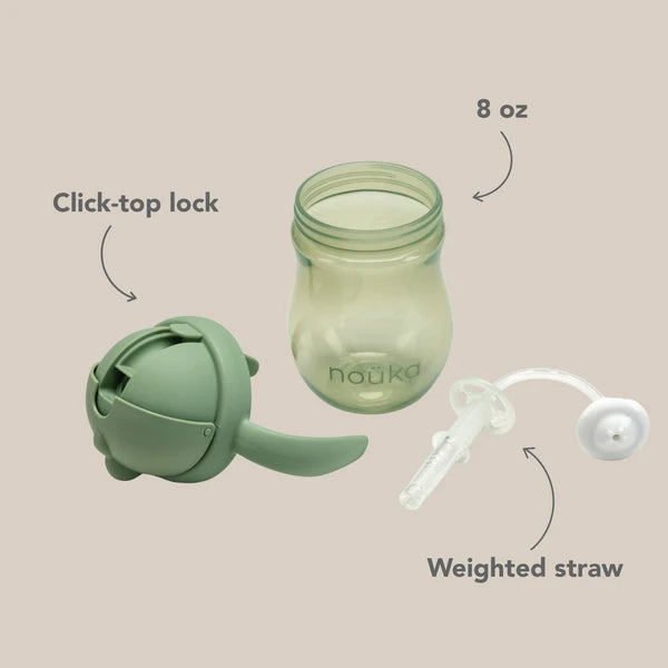 Nouka Non-Spill Weighted Straw Cup 8oz - Bloom