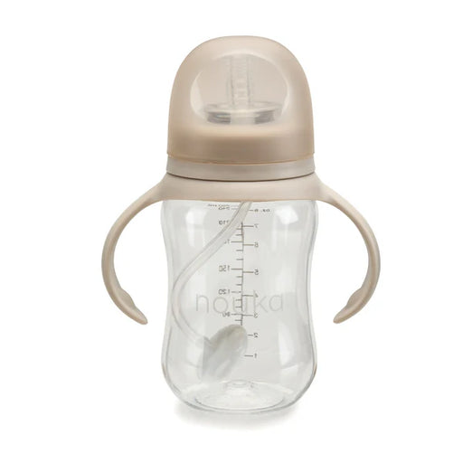 Nouka Traditional Sippy/Weighted Straw Cup 8oz - Soft Sand 6M+