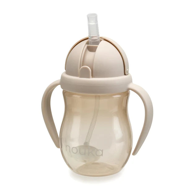 Nouka Non-Spill Weighted Straw Cup 8oz - Soft Sand
