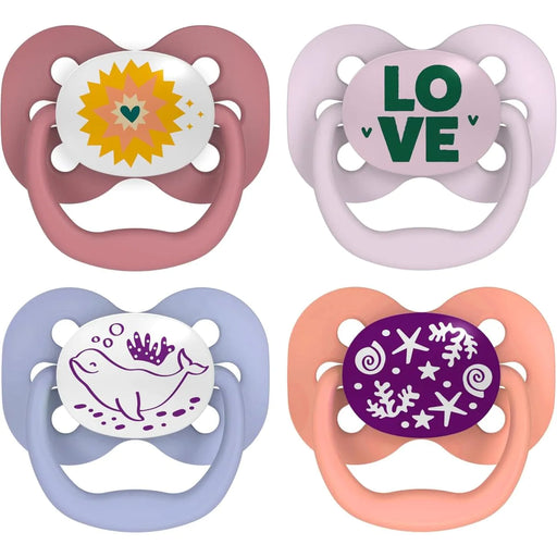 Dr Brown's Advantage Pacifer Stage1- Lavender Love and Glow In Dark Coral Ocean
