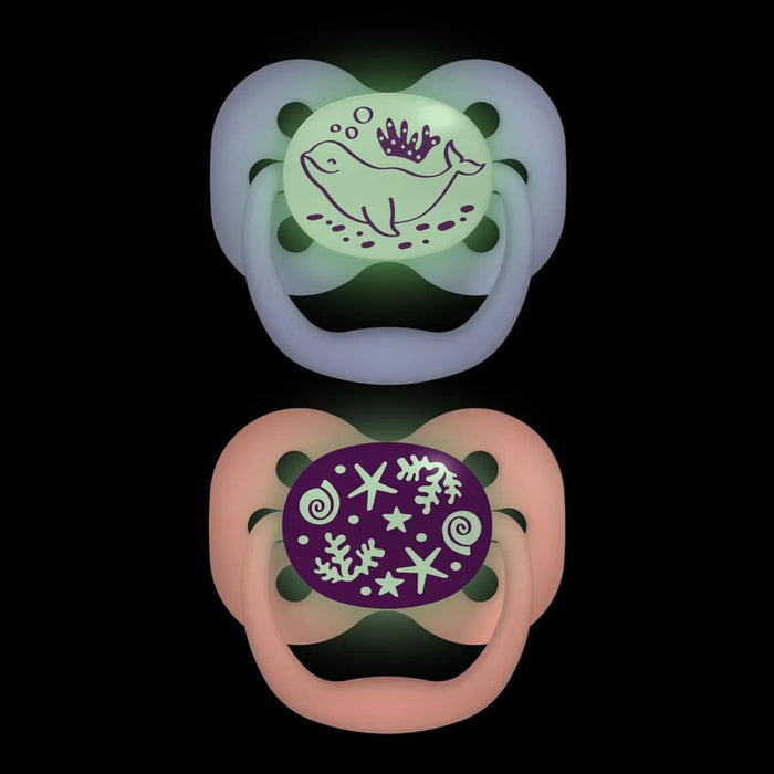 Dr Brown's Advantage Pacifer Stage1- Lavender Love and Glow In Dark Coral Ocean