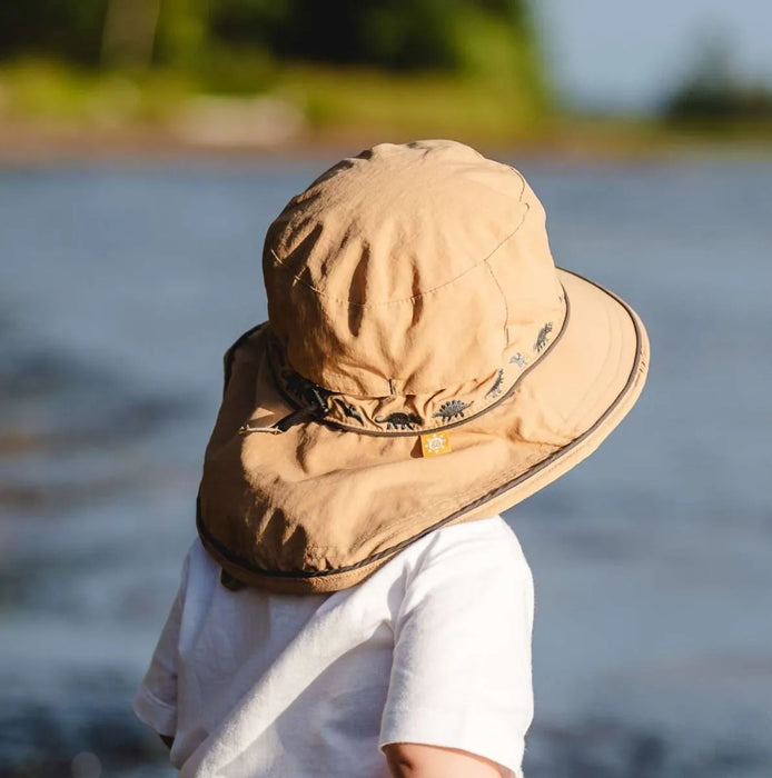 Calikids Sun Hat - Sage Green Dino