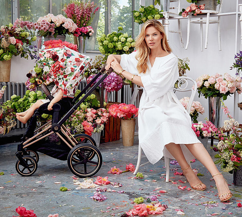 Cybex Priam4 - Rose Gold+Spring Blossom Light Seat+Cot