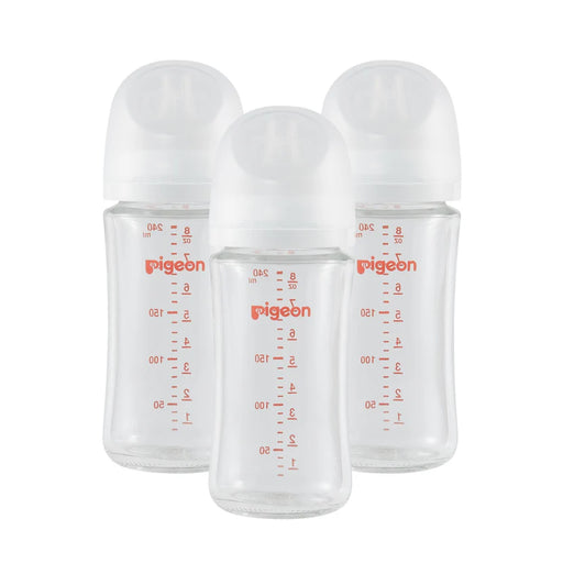 Pigeon Glass Bottle 3pk w/ Nipple - 8oz/3M+ PG81052