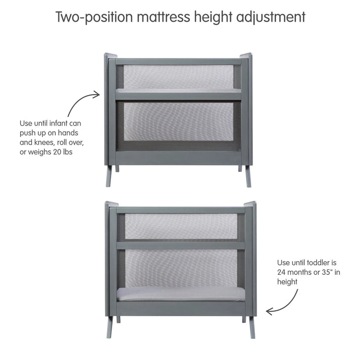 Breathable Baby Standard Baby Mesh Crib Grey 52114
