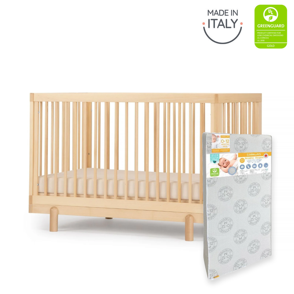 Dadada Bliss Crib (Natural) + Simmons Fresh Mattress Bundle