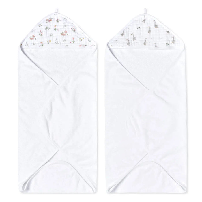 Aden + Anasis Muslin Hooded Towels 2pc - Country Floral