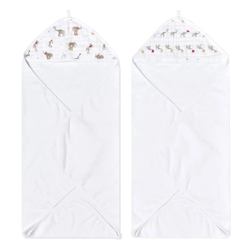 Aden + Anasis Muslin Hooded Towels 2pc - Elephant Circus