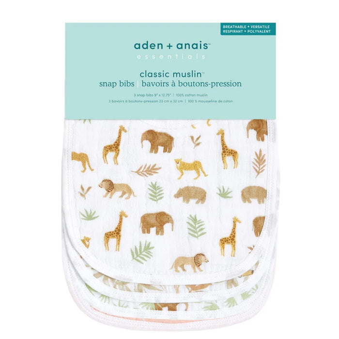 Aden + Anais Muslin Snap Bibs - Tanzania 3pck
