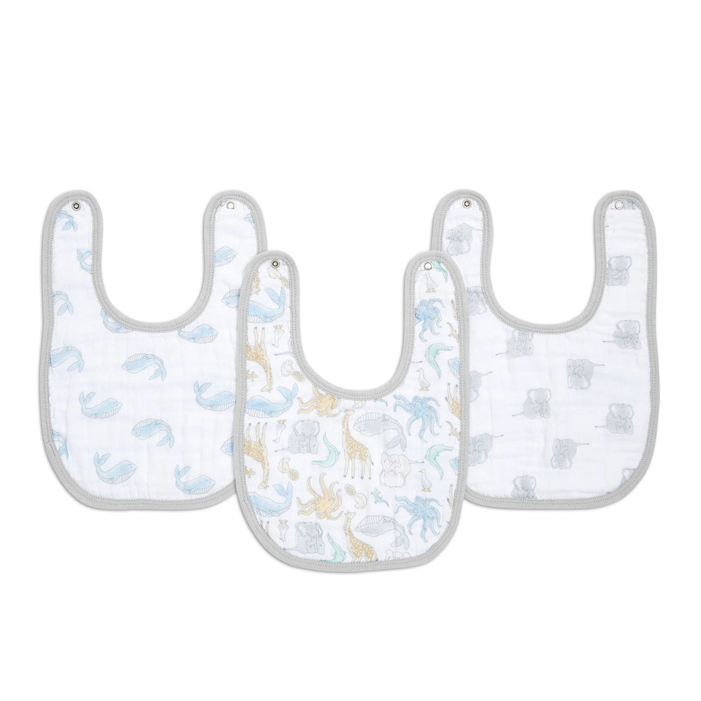 Aden + Anais Muslin Snap Bibs - Natural History 3pck