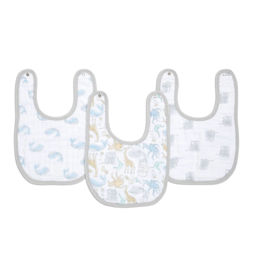 Aden + Anais Muslin Snap Bibs - Natural History 3pck