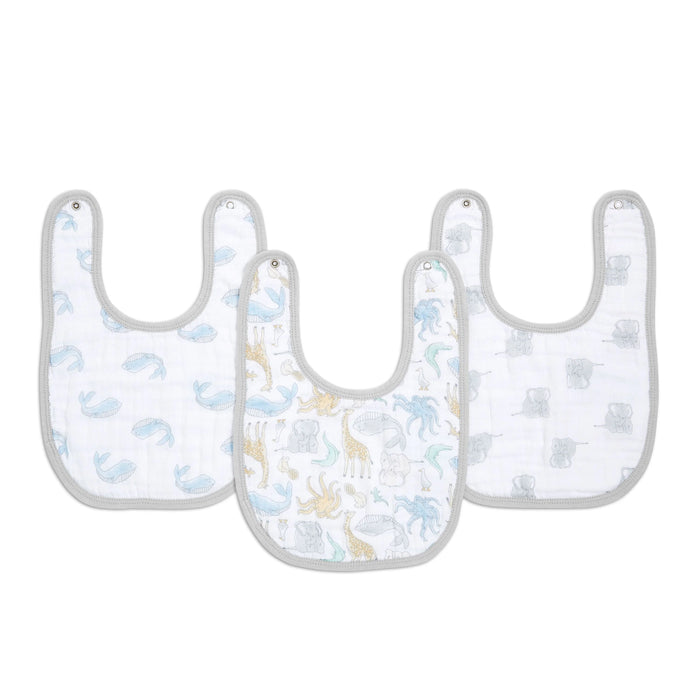 Aden + Anais Muslin Snap Bibs - Natural History 3pck