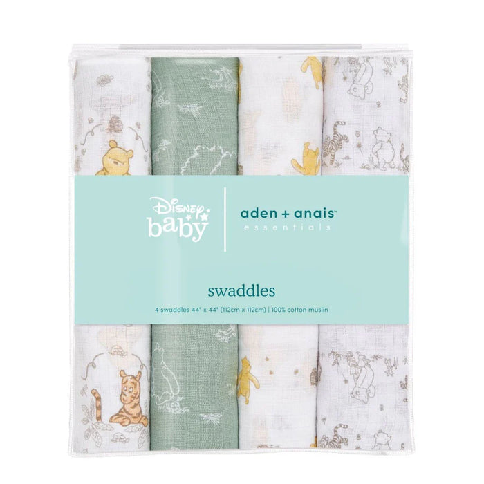 Aden + Anais Swaddle Plus 4pk Disney Winnie Friends