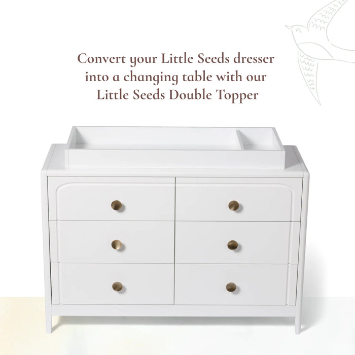 Little Seeds KD Double Dresser Topper Change Table Top - White (Laurel and Aster)