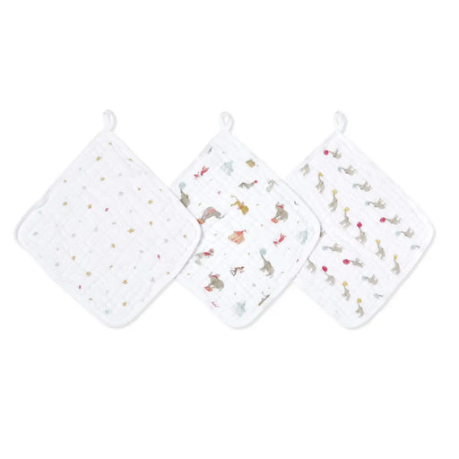 Aden + Anasis Muslin Washcloth Set 3pc - Elephant Circus
