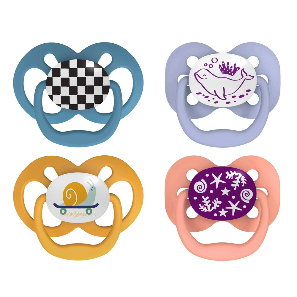 Dr Brown's Advantage Pacifer Stage2 - Skateboard Snail And Glow In The Dark Coral Ocean