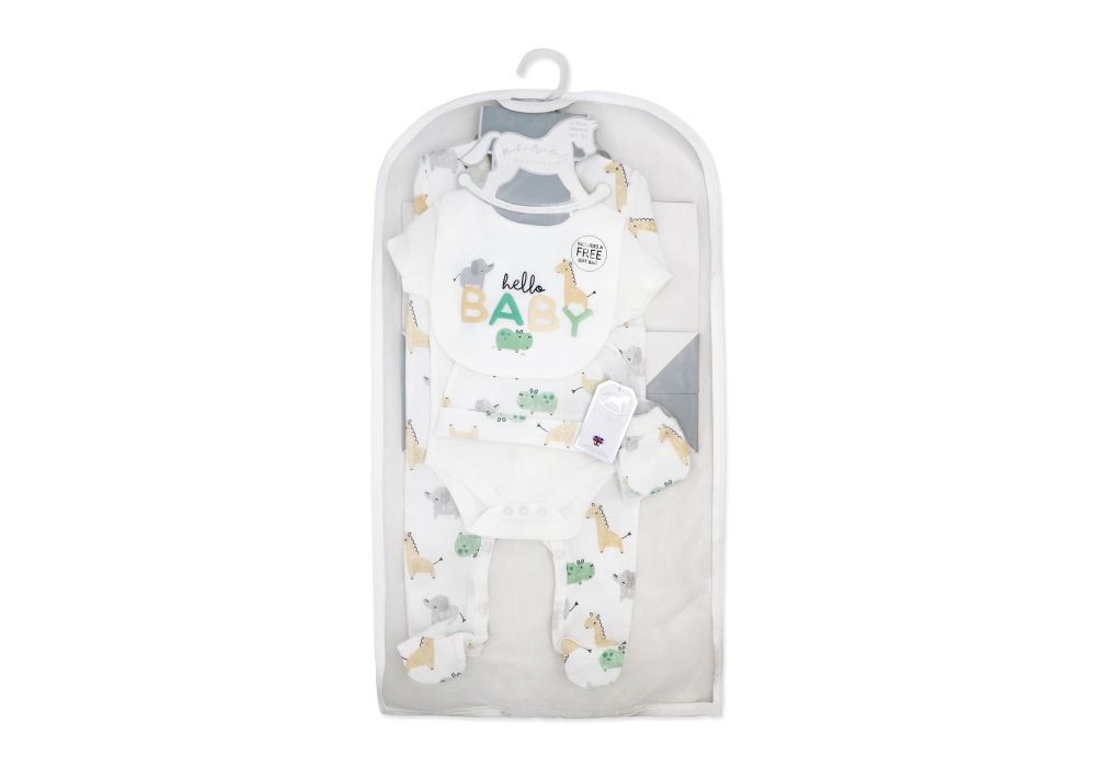 Rose Textiles Rock A Bye Baby- Neutral 5 Pieces Multipack Set: Hello