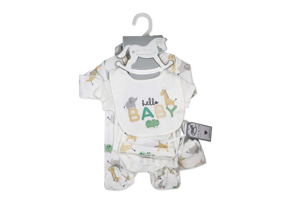 Rose Textiles Rock A Bye Baby- Neutral 5 Pieces Multipack Set: Hello