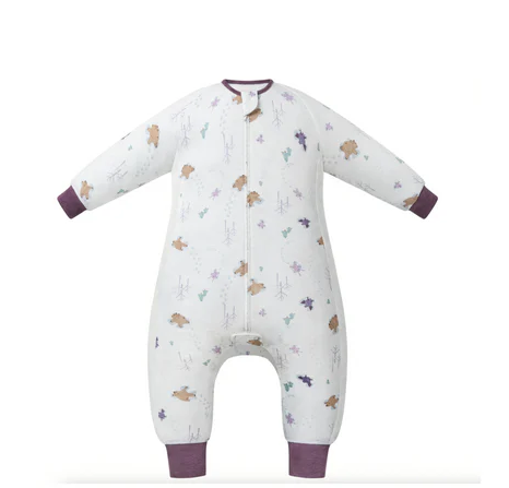 Nest Designs Organic Long Sleeve Footed Sleep Bag 1.0T - Snow Angels