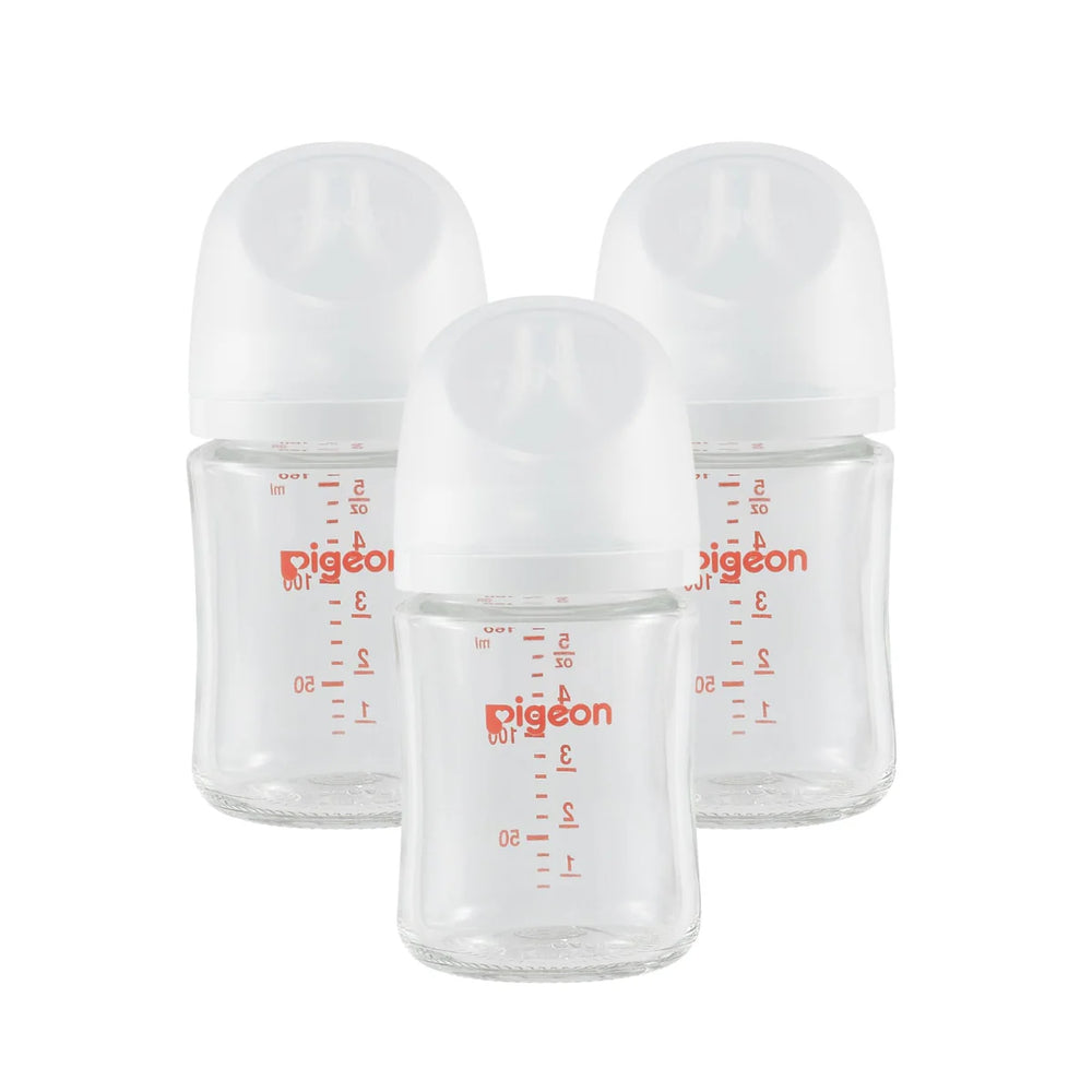 Pigeon Glass Bottle 3pk w/ Nipple - 5oz/0M+