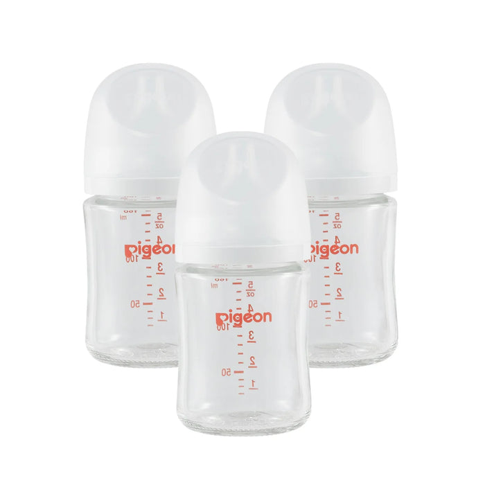 Pigeon Glass Bottle 3pk w/ Nipple - 5oz/0M+