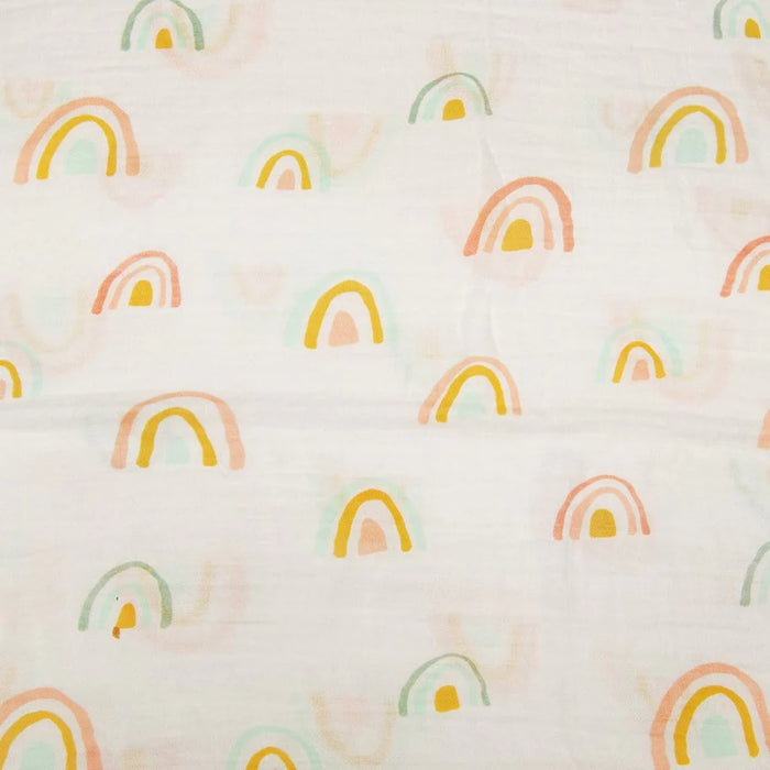 Loulou Lollipop Fitted Crib Sheet - Pastel Rainbow