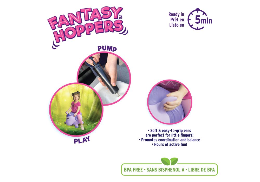 Rose Textiles Fantasy Hoppers - Purple Unicorn