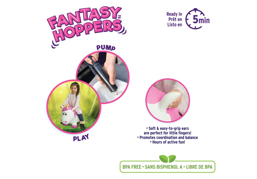 Rose Textiles Fantasy Hoppers - Pink Unicorn