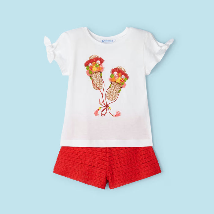 Mayoral Flutter Shorts Set - Granadina