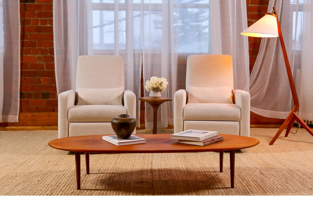 Monte Grano Glider Recliner - Pebble Grey/Stainless Steel (IN STOCK, STORE PICK UP ONLY)