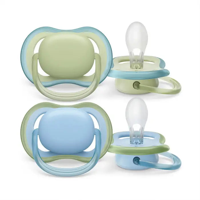 Avent Ultra Air Pacifier 2pk 0-6M - Green+Blue