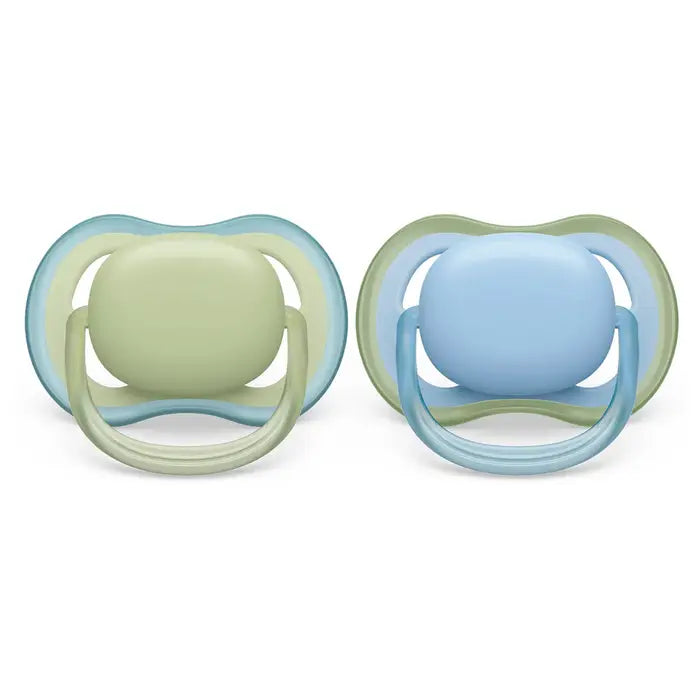 Avent Ultra Air Pacifier 2pk 0-6M - Green+Blue